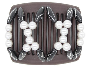 African Butterfly Chameleon Hair Comb - Dalena Brown 19