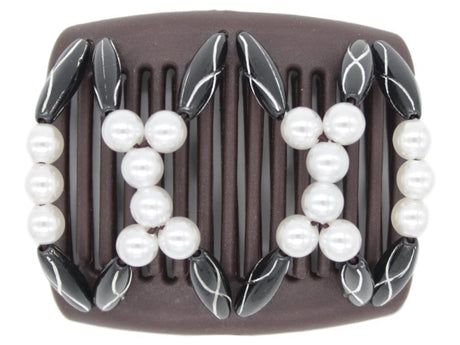 African Butterfly Chameleon Hair Comb - Dalena Brown 19