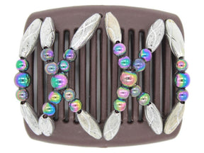 African Butterfly Chameleon Hair Comb - Dalena Brown 20