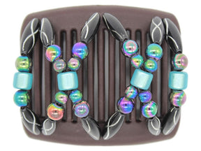 African Butterfly Chameleon Hair Comb - Dalena Brown 22