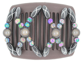 African Butterfly Chameleon Hair Comb - Dalena Brown 23