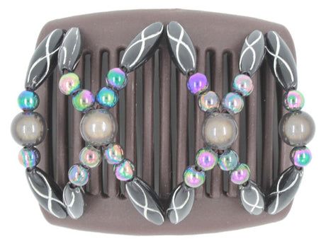 African Butterfly Chameleon Hair Comb - Dalena Brown 23