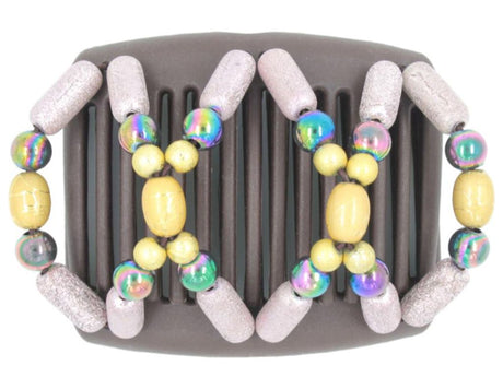 African Butterfly Chameleon Hair Comb - Dalena Brown 24