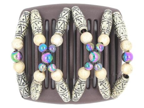 African Butterfly Chameleon Hair Comb - Dalena Brown 25