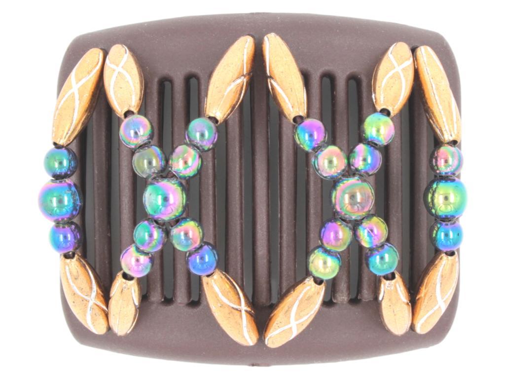 African Butterfly Chameleon Hair Comb - Dalena Brown 26