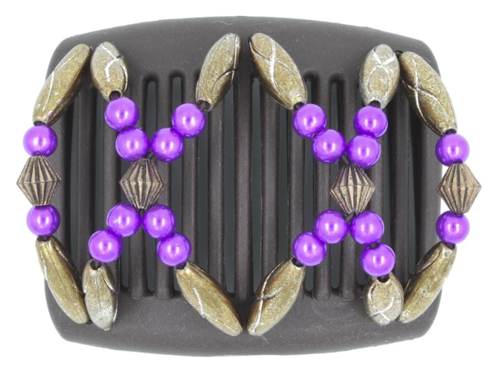 African Butterfly Chameleon Hair Comb - Dalena Brown 34