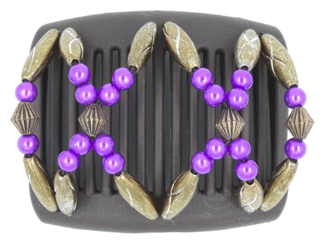 African Butterfly Chameleon Hair Comb - Dalena Brown 34