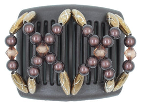 African Butterfly Chameleon Hair Comb - Dalena Brown 40