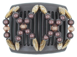 African Butterfly Chameleon Hair Comb - Dalena Brown 40