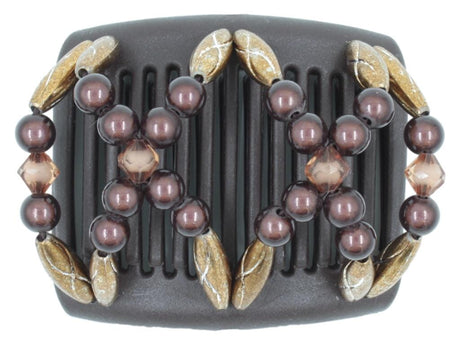 African Butterfly Chameleon Hair Comb - Dalena Brown 40