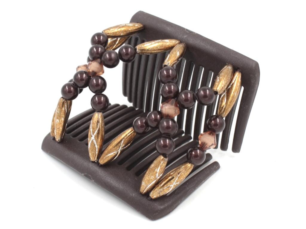 African Butterfly Chameleon Hair Comb - Dalena Brown 40