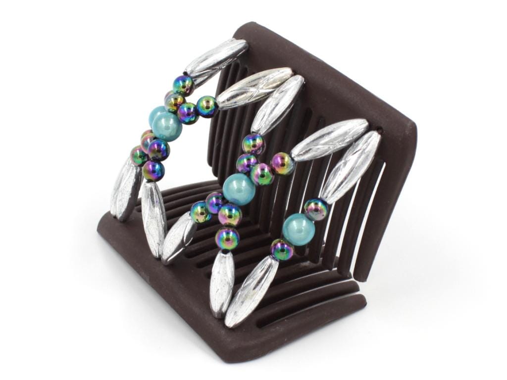 African Butterfly Chameleon Hair Comb - Dalena Brown 41