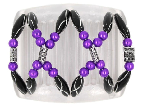 African Butterfly Chameleon Hair Comb - Dalena Clear 06