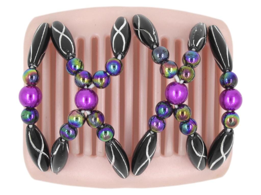 African Butterfly Chameleon Hair Comb - Dalena Pink Pearl 07