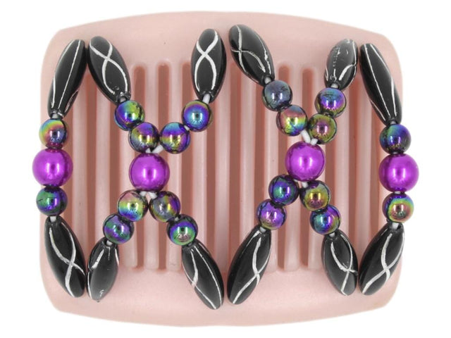 African Butterfly Chameleon Hair Comb - Dalena Pink Pearl 07