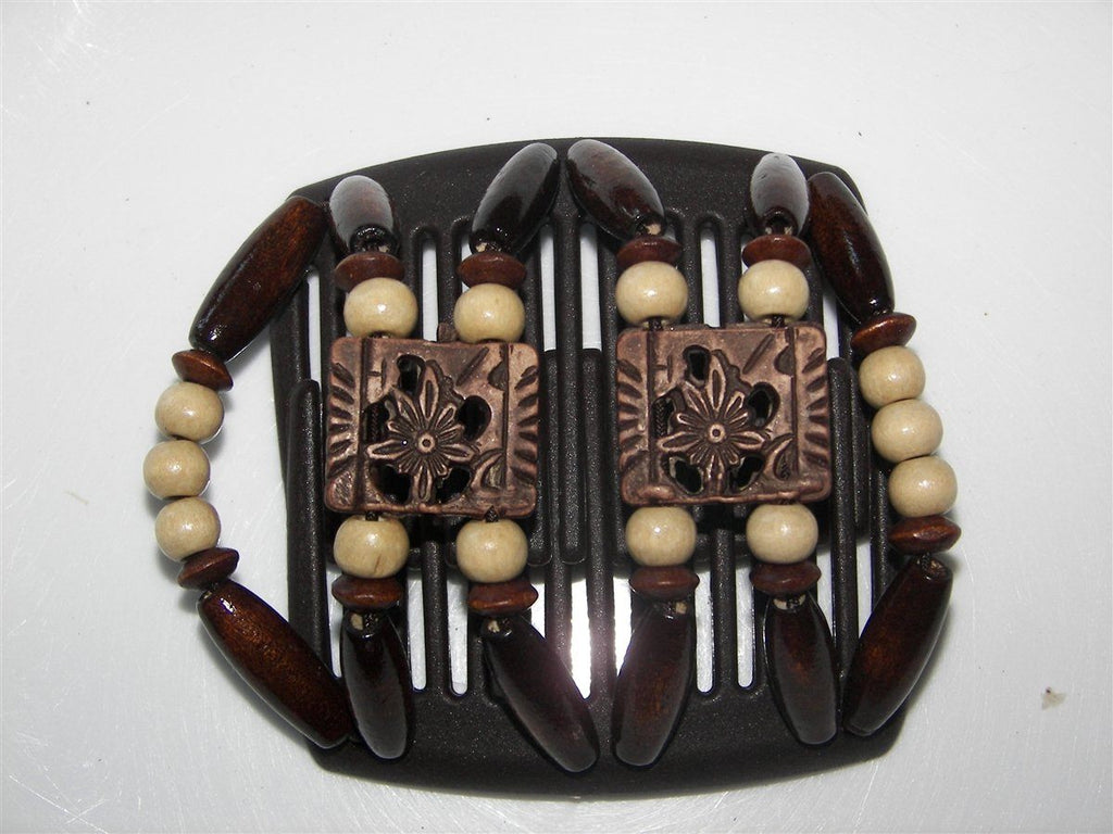 African Butterfly Chameleon Hair Comb - Dupla Brown 07