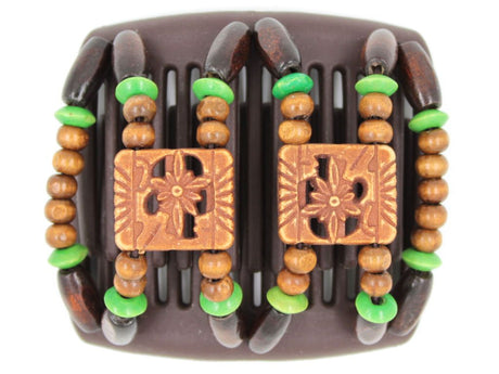 African Butterfly Chameleon Hair Comb - Dupla Brown 22