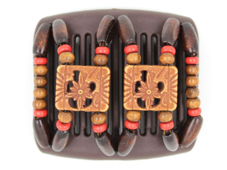 African Butterfly Chameleon Hair Comb - Dupla Brown 23