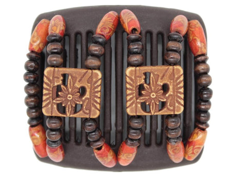 African Butterfly Chameleon Hair Comb - Dupla Brown 28