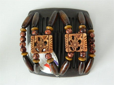 African Butterfly Chameleon Hair Comb - Dupla Brown 30