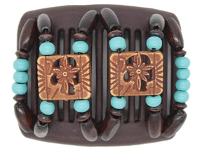 African Butterfly Chameleon Hair Comb - Dupla Brown 31