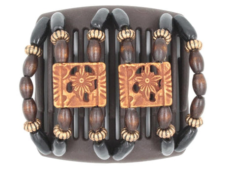 African Butterfly Chameleon Hair Comb - Dupla Brown 47