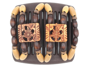African Butterfly Chameleon Hair Comb - Dupla Brown 53