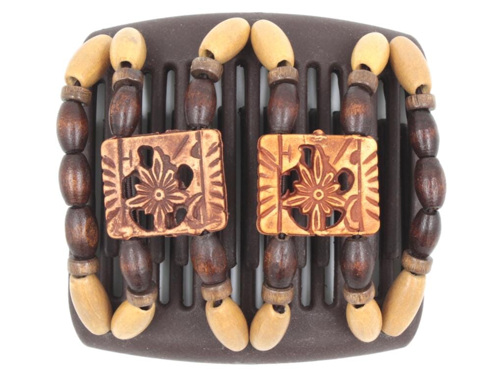 African Butterfly Chameleon Hair Comb - Dupla Brown 53