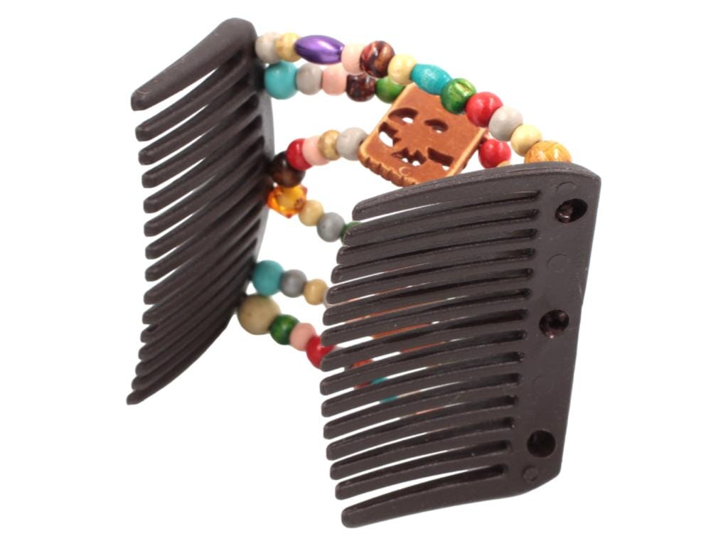 African Butterfly Chameleon Hair Comb - Dupla Brown 54