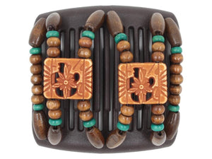 African Butterfly Chameleon Hair Comb - Dupla Brown 56