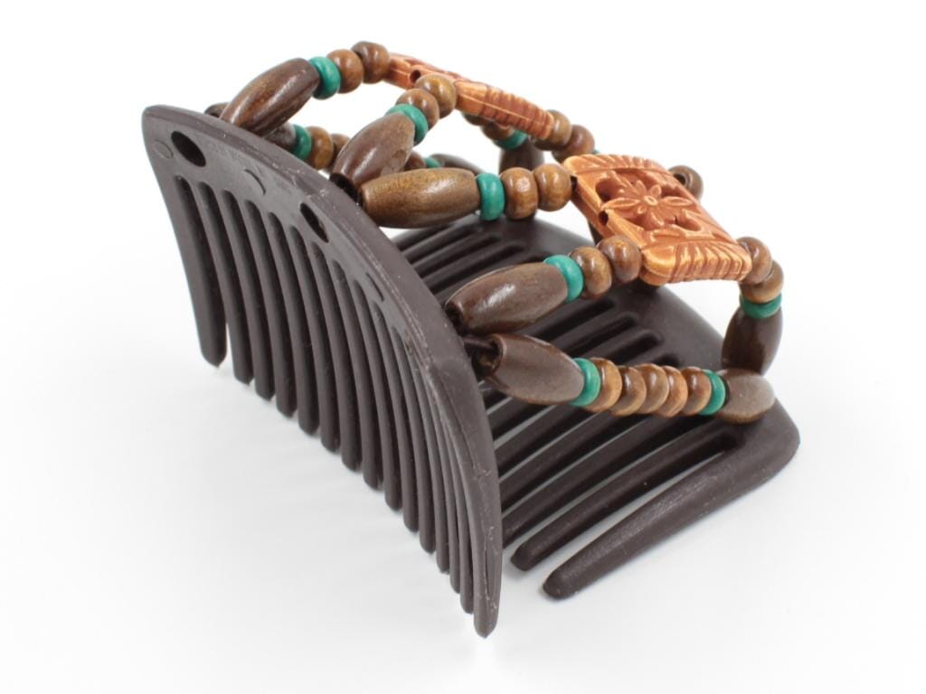 African Butterfly Chameleon Hair Comb - Dupla Brown 56