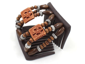 African Butterfly Chameleon Hair Comb - Dupla Brown 57