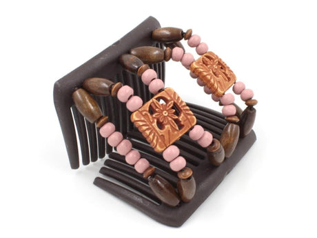 African Butterfly Chameleon Hair Comb - Dupla Brown 58