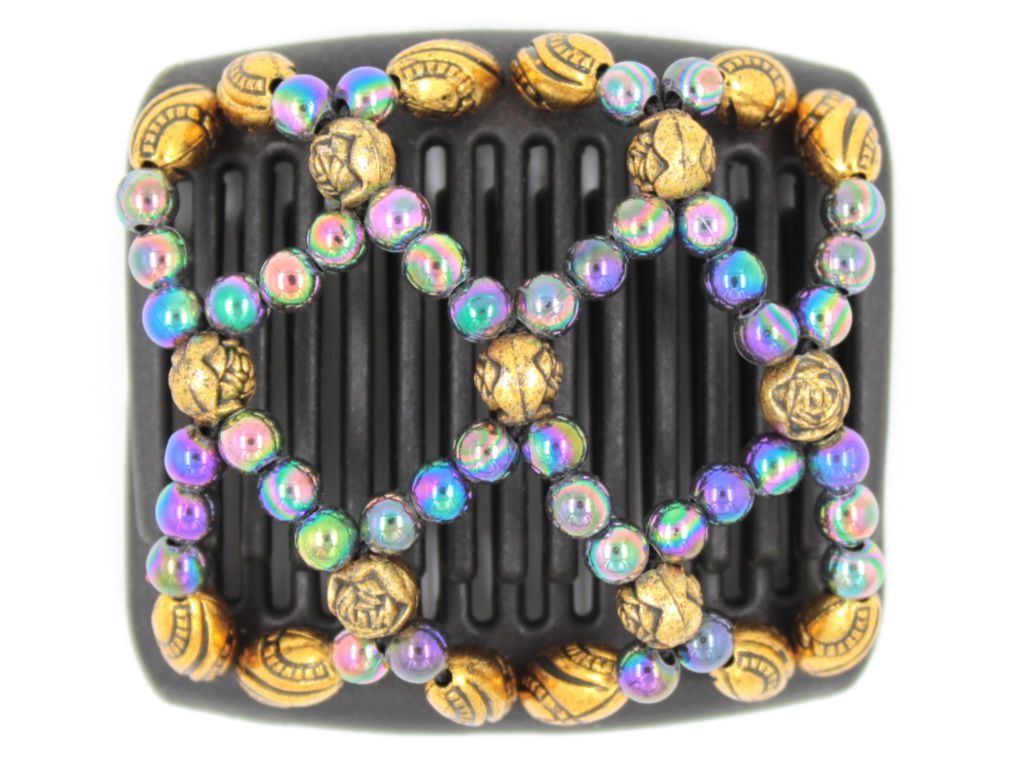 African Butterfly Chameleon Hair Comb - Ndalena Black 20