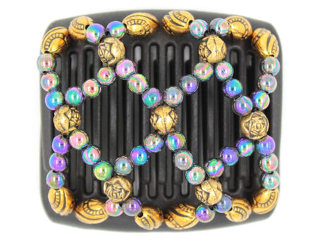 African Butterfly Chameleon Hair Comb - Ndalena Black 20