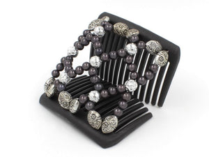 African Butterfly Chameleon Hair Comb - Ndalena Black 41