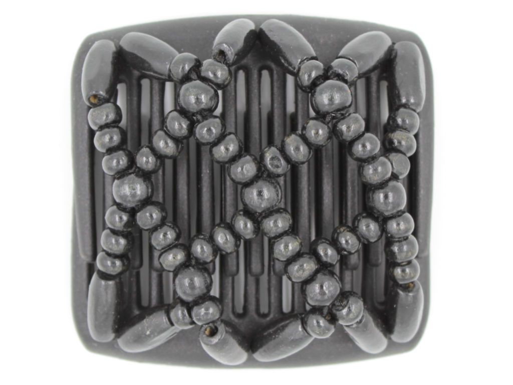 African Butterfly Chameleon Hair Comb - Ndebele Black 05