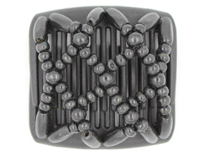 African Butterfly Chameleon Hair Comb - Ndebele Black 05