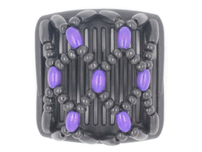 African Butterfly Chameleon Hair Comb - Ndebele Black 08