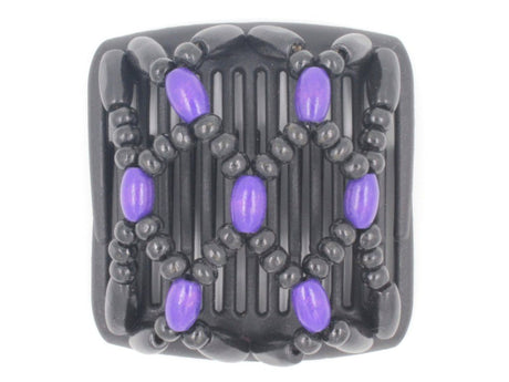 African Butterfly Chameleon Hair Comb - Ndebele Black 08