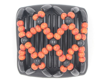 African Butterfly Chameleon Hair Comb - Ndebele Black 09