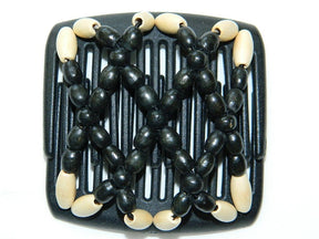 African Butterfly Chameleon Hair Comb - Ndebele Black 15