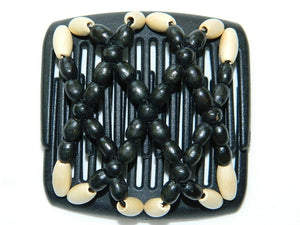 African Butterfly Chameleon Hair Comb - Ndebele Black 15