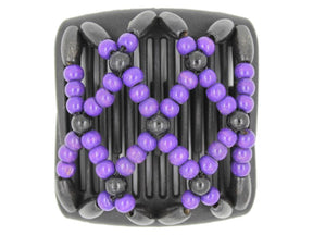 African Butterfly Chameleon Hair Comb - Ndebele Black 20