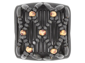 African Butterfly Chameleon Hair Comb - Ndebele Black 25