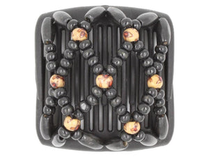 African Butterfly Chameleon Hair Comb - Ndebele Black 25