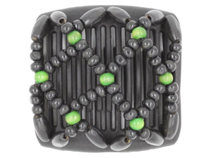 African Butterfly Chameleon Hair Comb - Ndebele Black 26