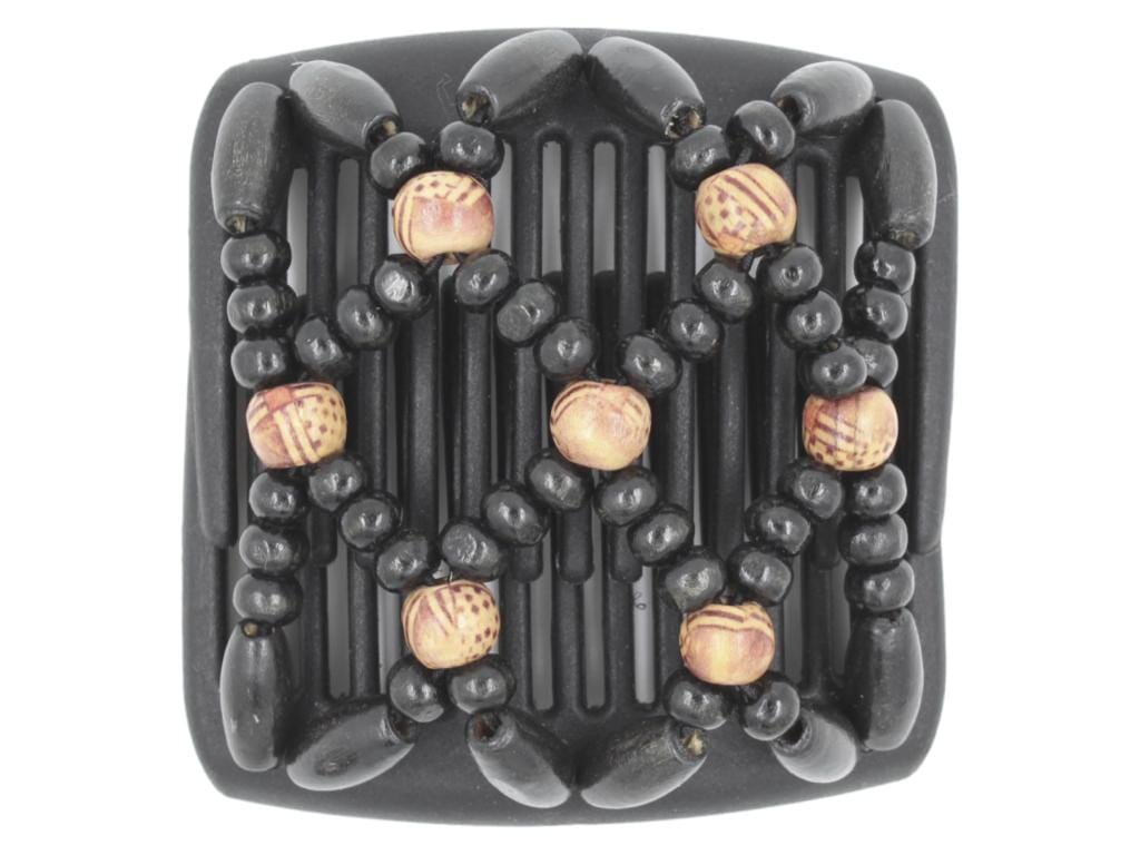 African Butterfly Chameleon Hair Comb - Ndebele Black 44