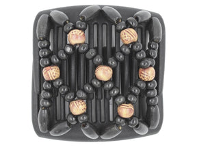 African Butterfly Chameleon Hair Comb - Ndebele Black 44