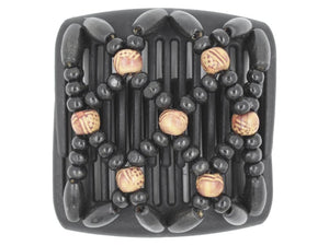 African Butterfly Chameleon Hair Comb - Ndebele Black 44